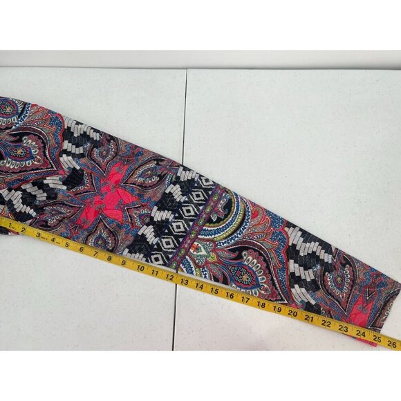 Onzie Women Size Medium Black Colorful Boho Athletic Leggings - Picture 7 of 8